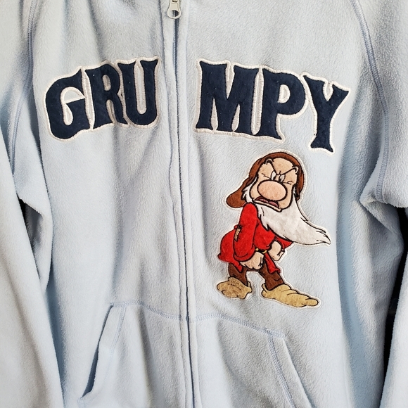 Disney Jackets & Blazers - Vintage Disney Grumpy Fleece Zippered Hoodie 🌬 Baby Blue 👶 L👀K